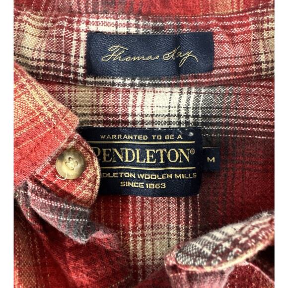 PENDLETON Flannel Button Down Long Sleeve Shirt Thomas Kay Plaid Mens M Medium - Picture 3 of 3
